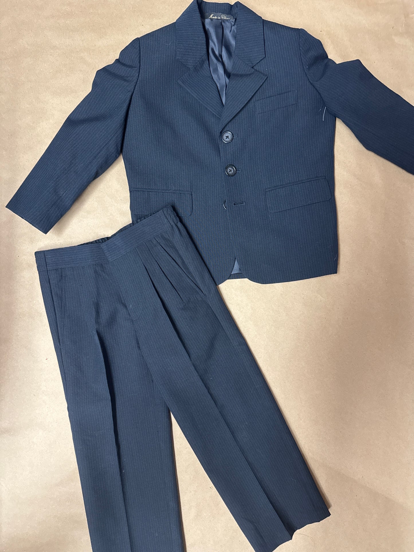 2 pc dress up suit black pinstripe