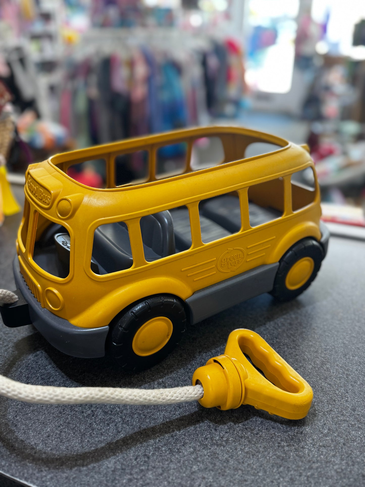 Green Toy pull school bus