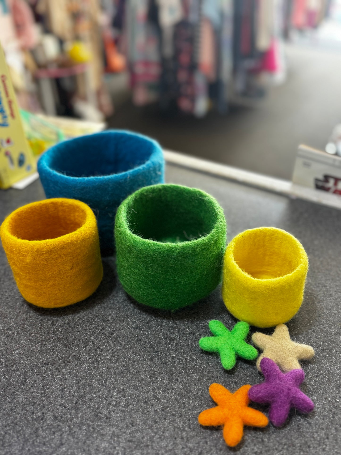 Lovevery Felt Nesting Baskets and stars