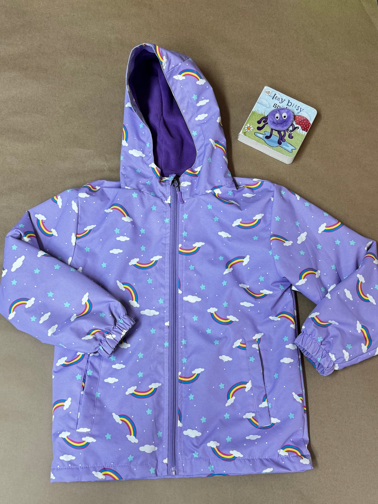 Sz 7/8 Fleece Lined Rain Jacket