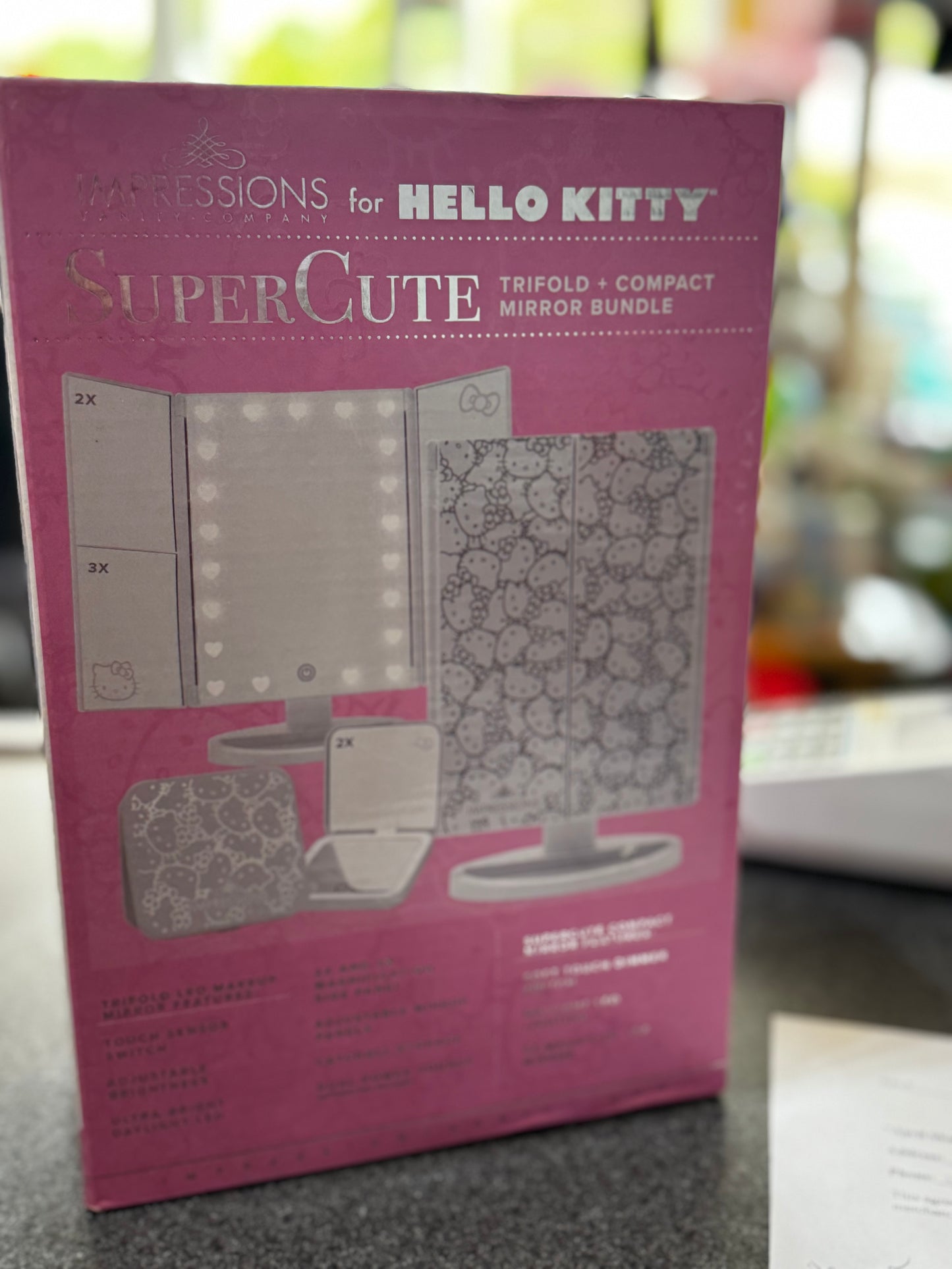 New Hello Kitty Super Cute Trifold and Compact Mirror Bundle by Impressions Vanity