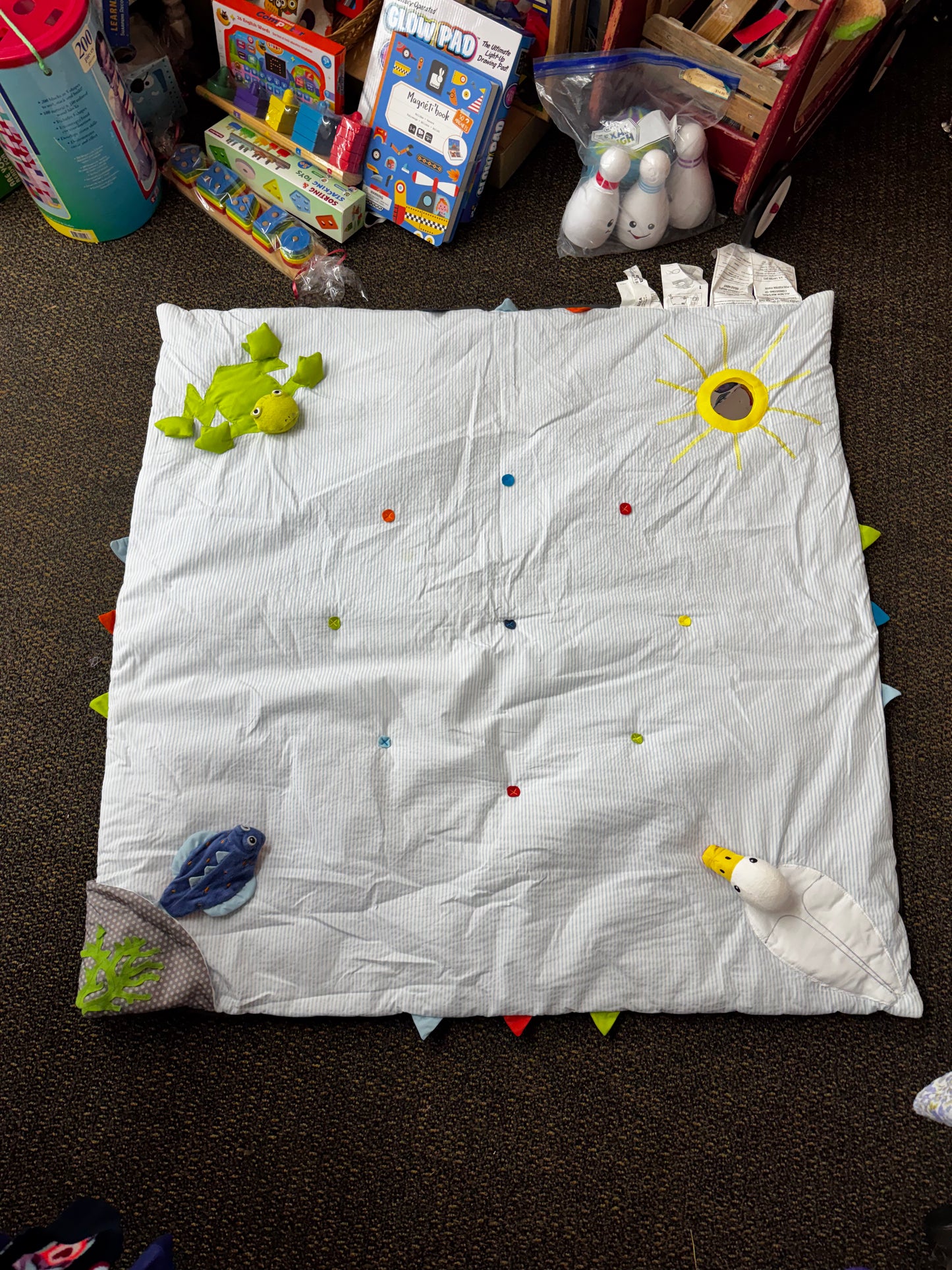 IKEA LEKA striped baby activity play mat