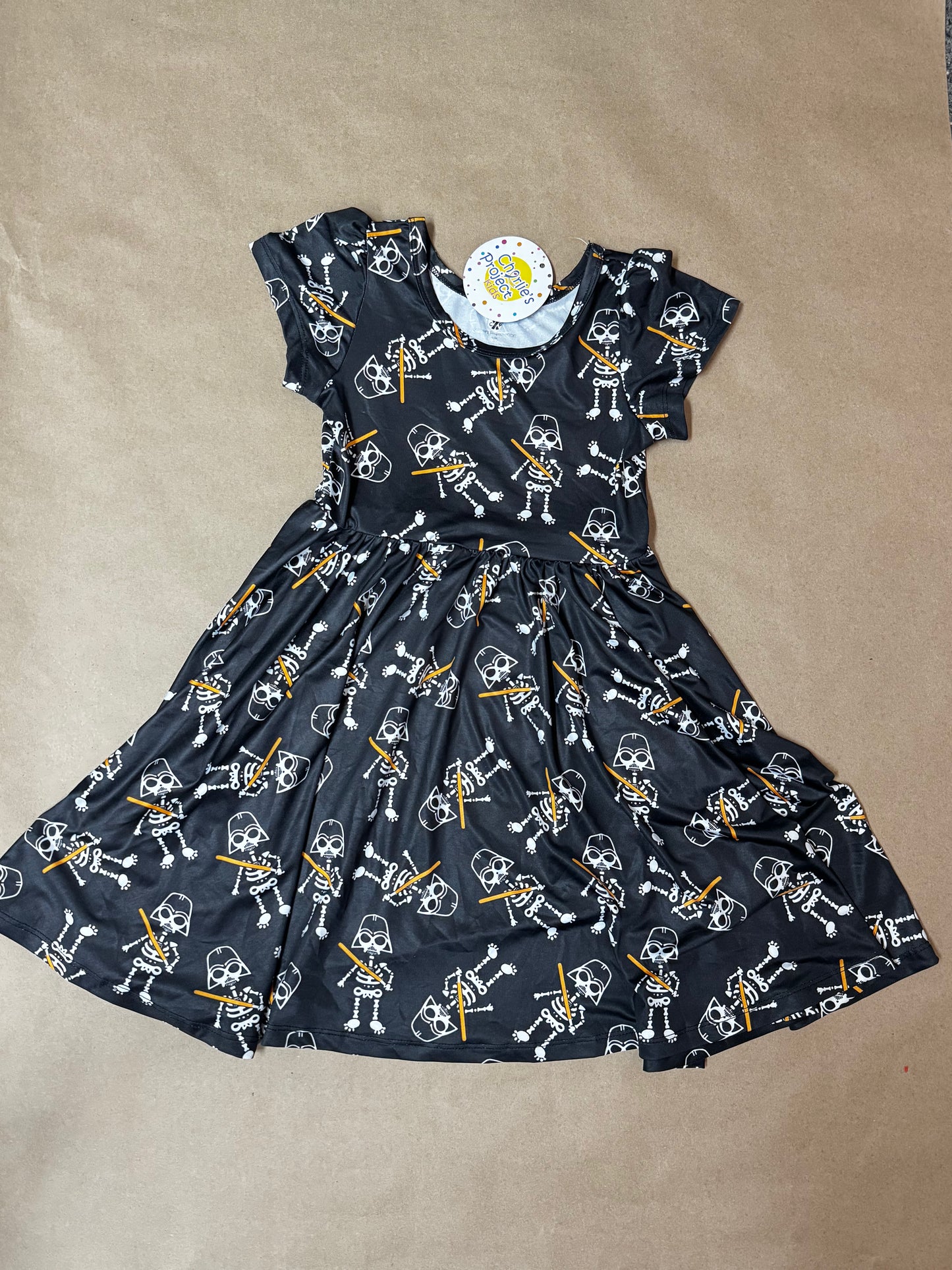 New~ Charlie's Project Star Wars Darth Vader Halloween Skeleton Twirl Dress