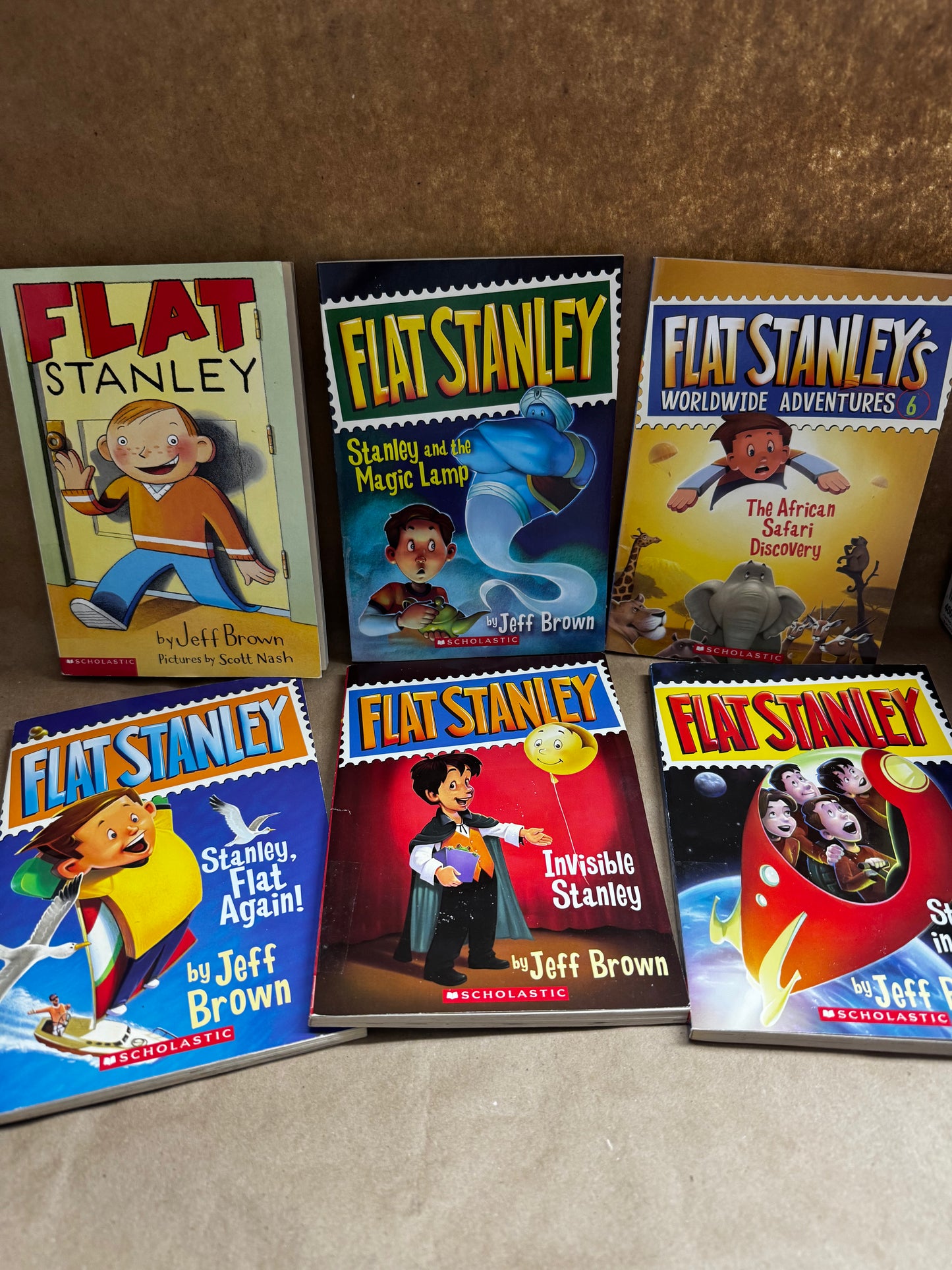 6 Flat Stanley Books