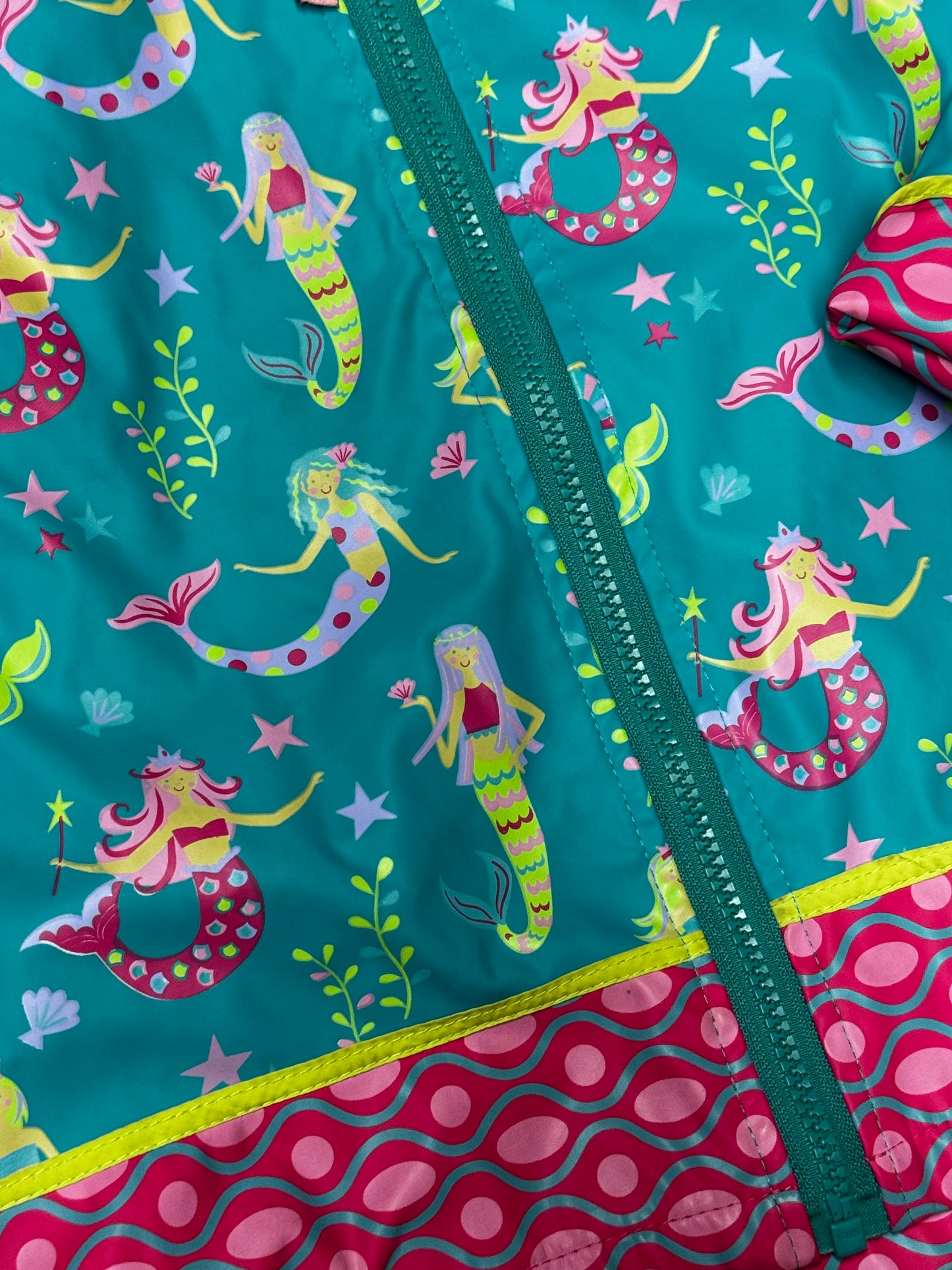 4T Mermaid Printed Hooded Rain Jacket