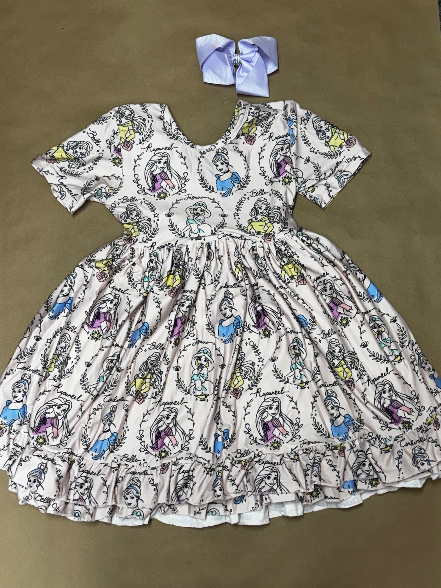 Girly Princess Twirl Dress W/Bow