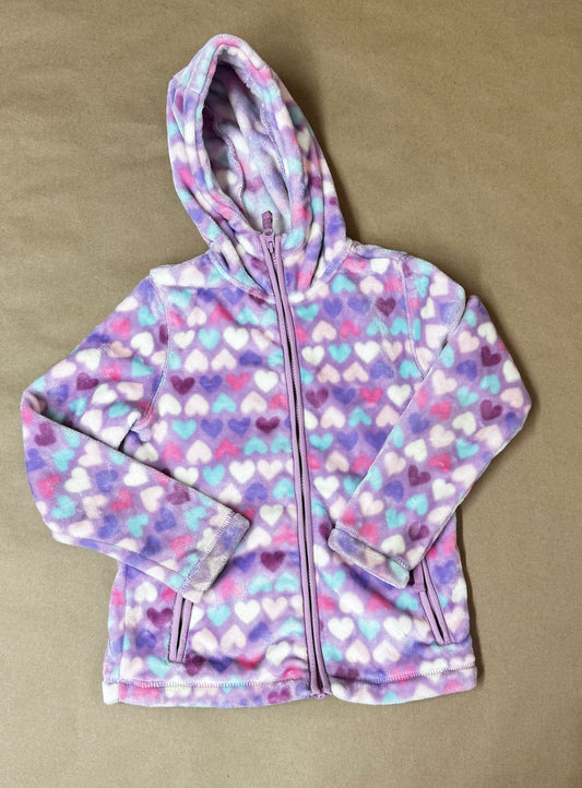 Size 8 Lands End Fleece Hooded Jacket
