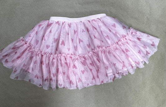 18/24 Month Pink Tulle Heart Skirt
