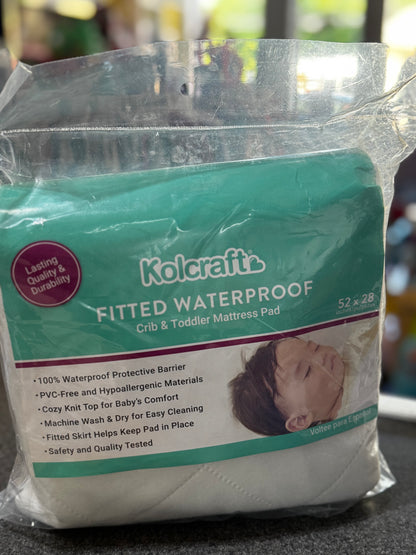New Kolcraft fitted waterproof crib and toddler mattress pad