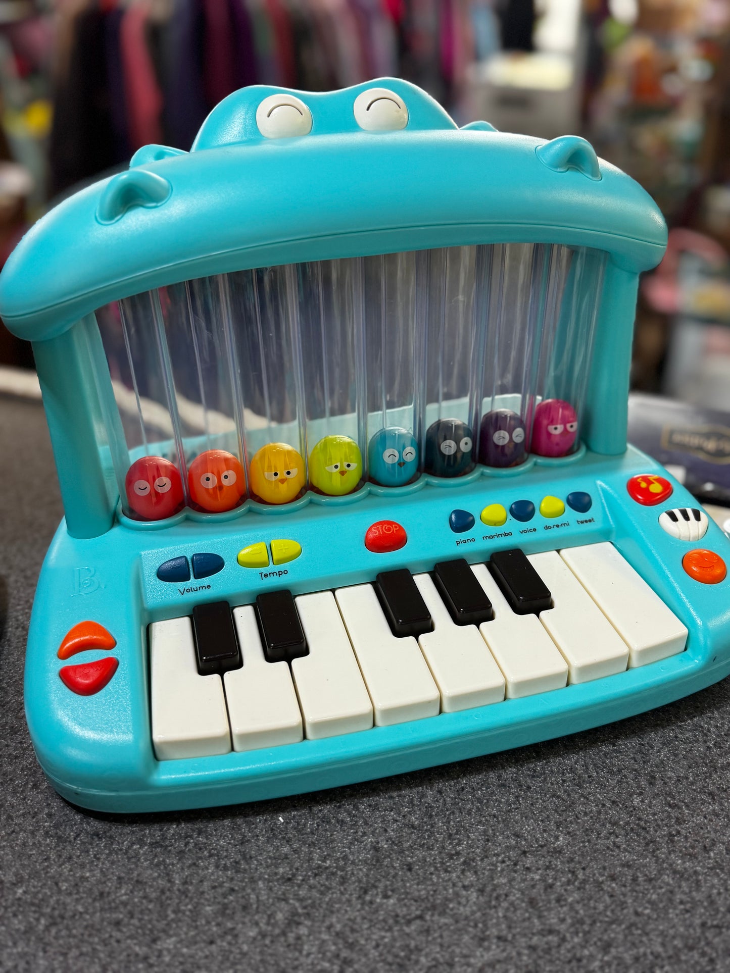 New~ B. toys Toy Piano for Kids Hippo Pop