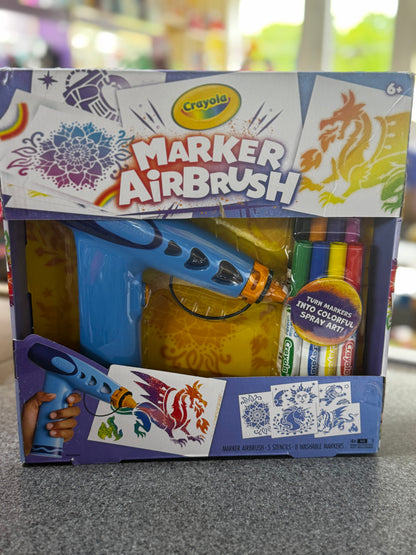 New Crayola Marker Airbrush Spray Art Kit