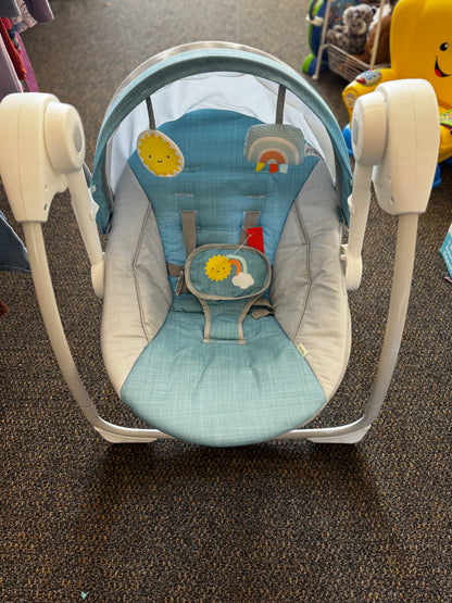 Pick up only~ Ingenuity Sun Valley Canopy Portable Swing - Teal