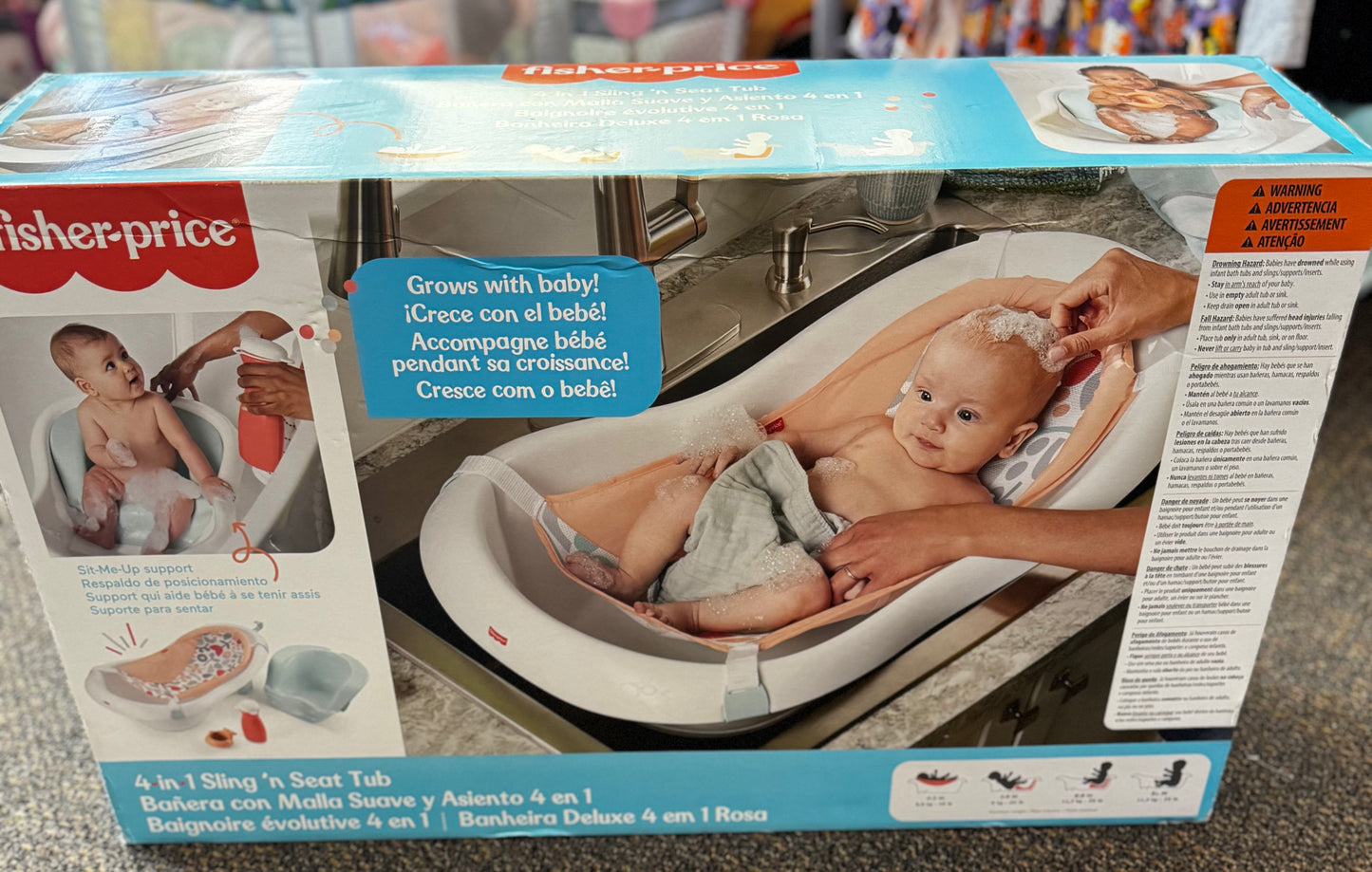 Pick up only~ New Fisher-Price Baby to Toddler Bath 4-in-1