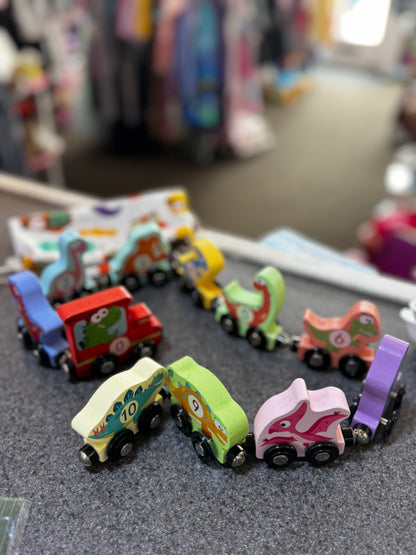 Magnetic Wooden Dinosaur Train Set