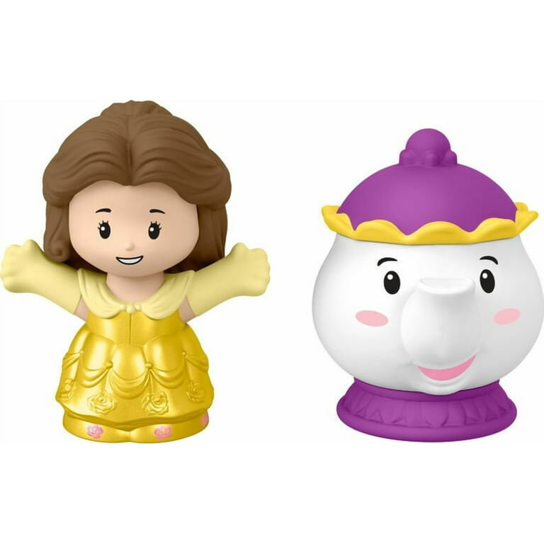 Fisher-Price Little People Disney Princess Belle and Mrs. Potts figures.