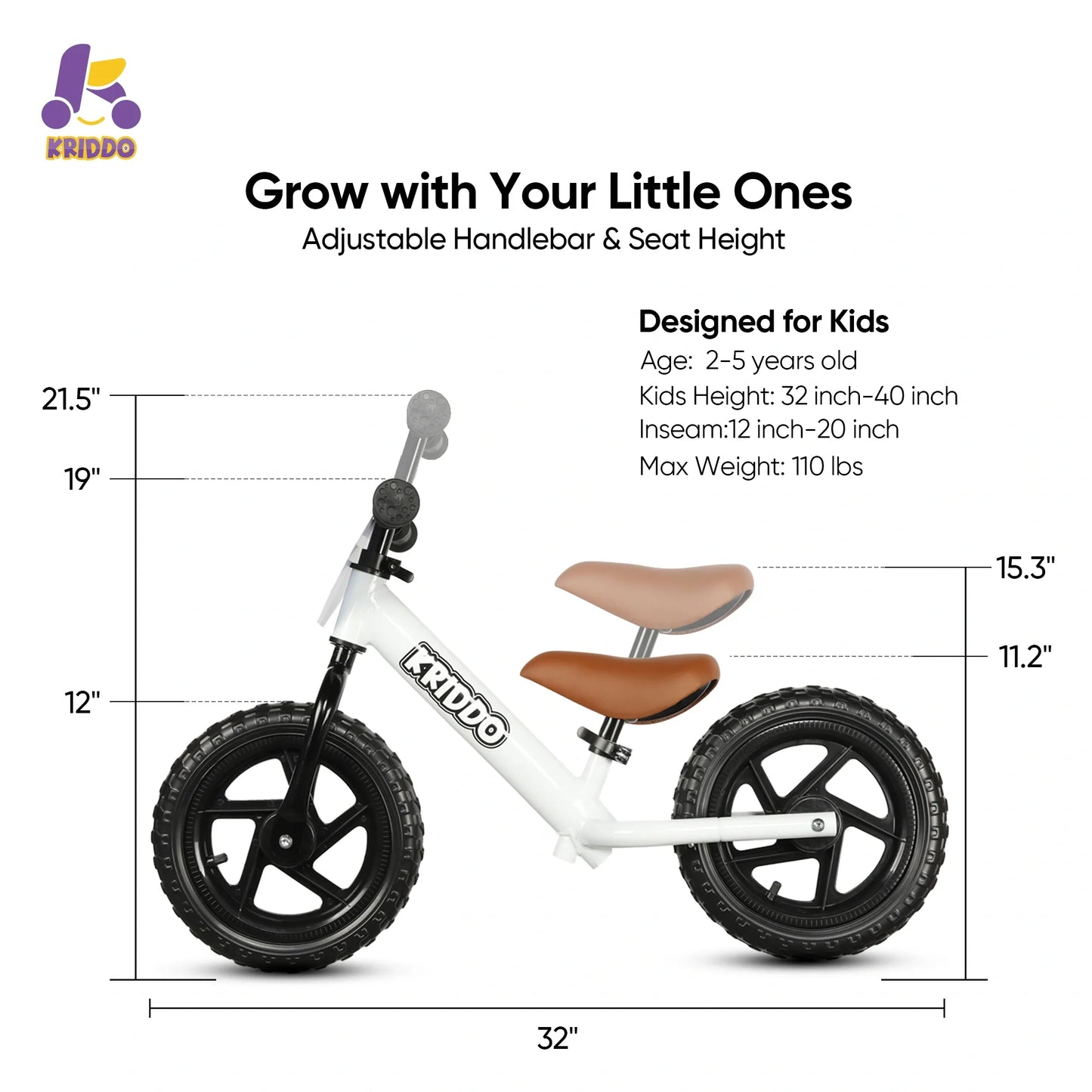 Pick up only~KRIDDO classic 12-inch balance bike