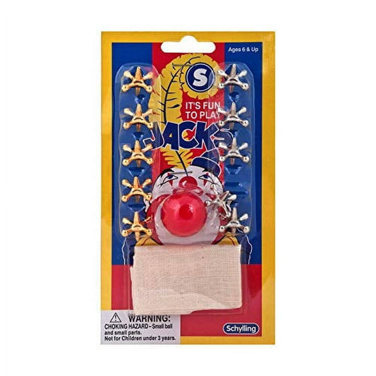 New~ Big Game Toys10 Metal Jacks & Ball Jax in Cloth Bag/Pouch Retro Game
