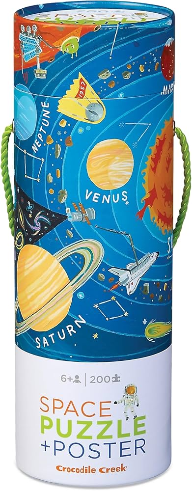 New~ Crocodile Creek Space Exploration 200-Piece Puzzle & Poster set