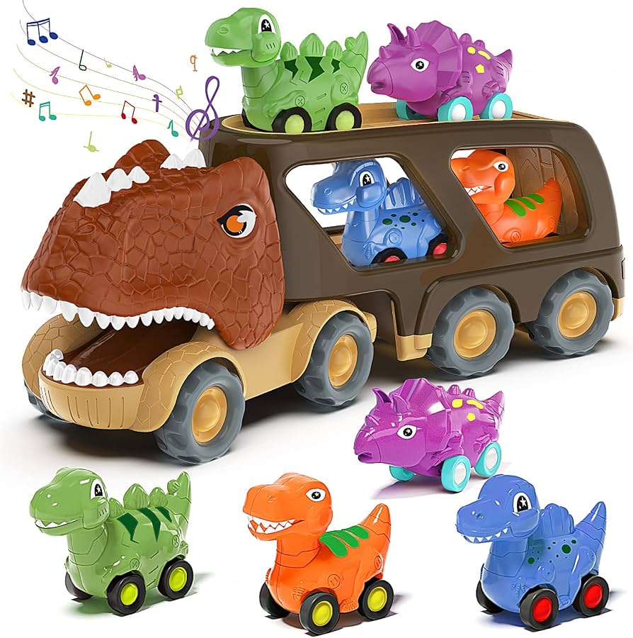 Dinosaur Transport Toy with Rolling Dinos