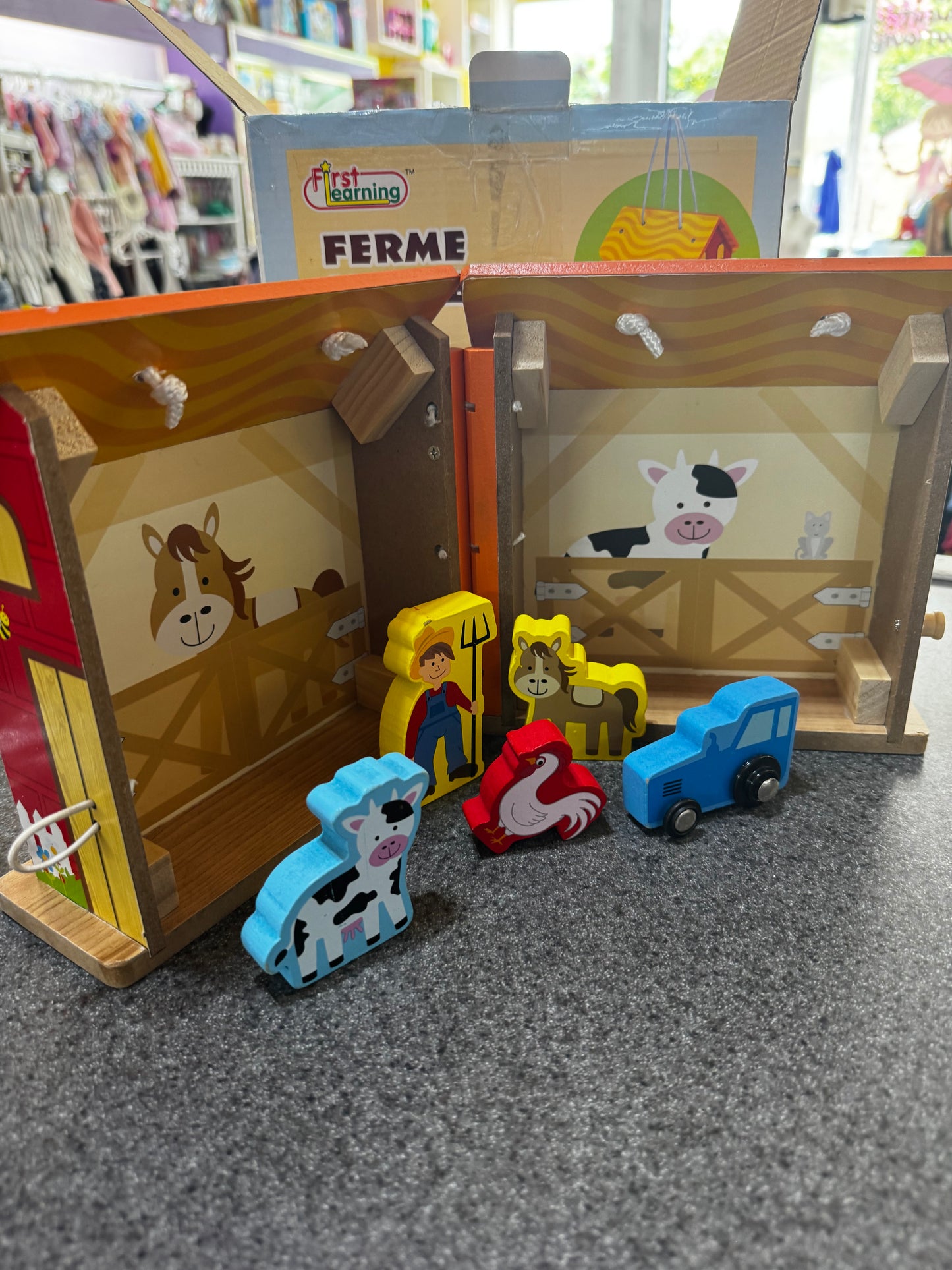 Wooden Farm carry along play set