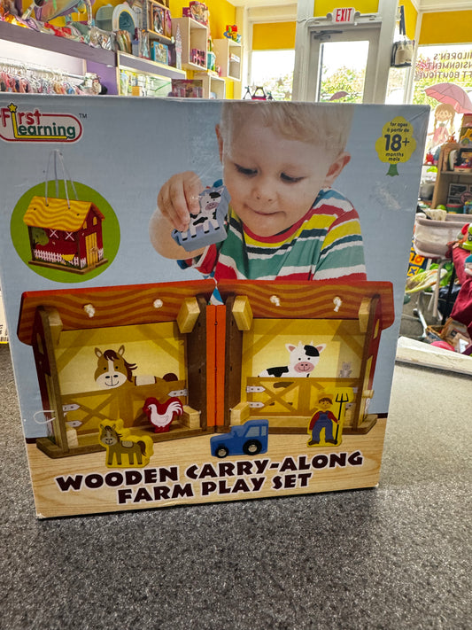 Wooden Farm carry along play set
