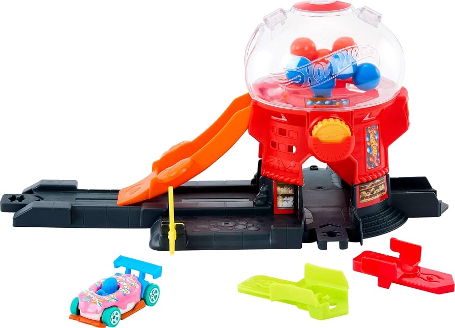 Hot Wheels Toy Car Track Set, Gumball Machine Playset