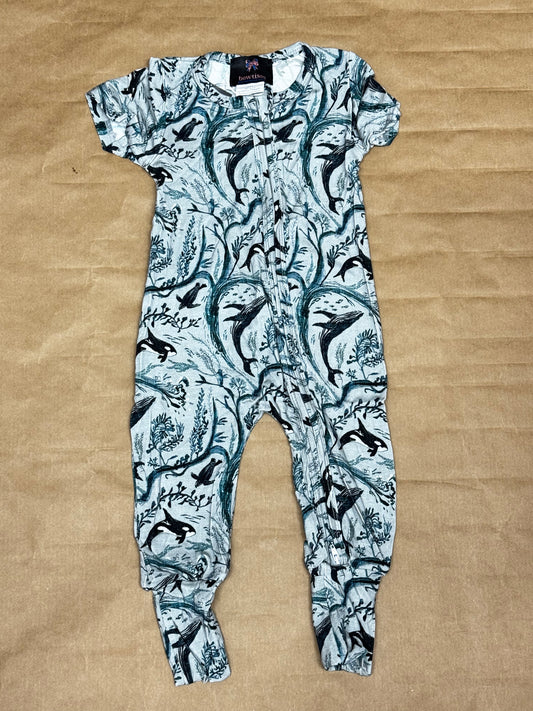 Bamboo light Blue whale print pajamas