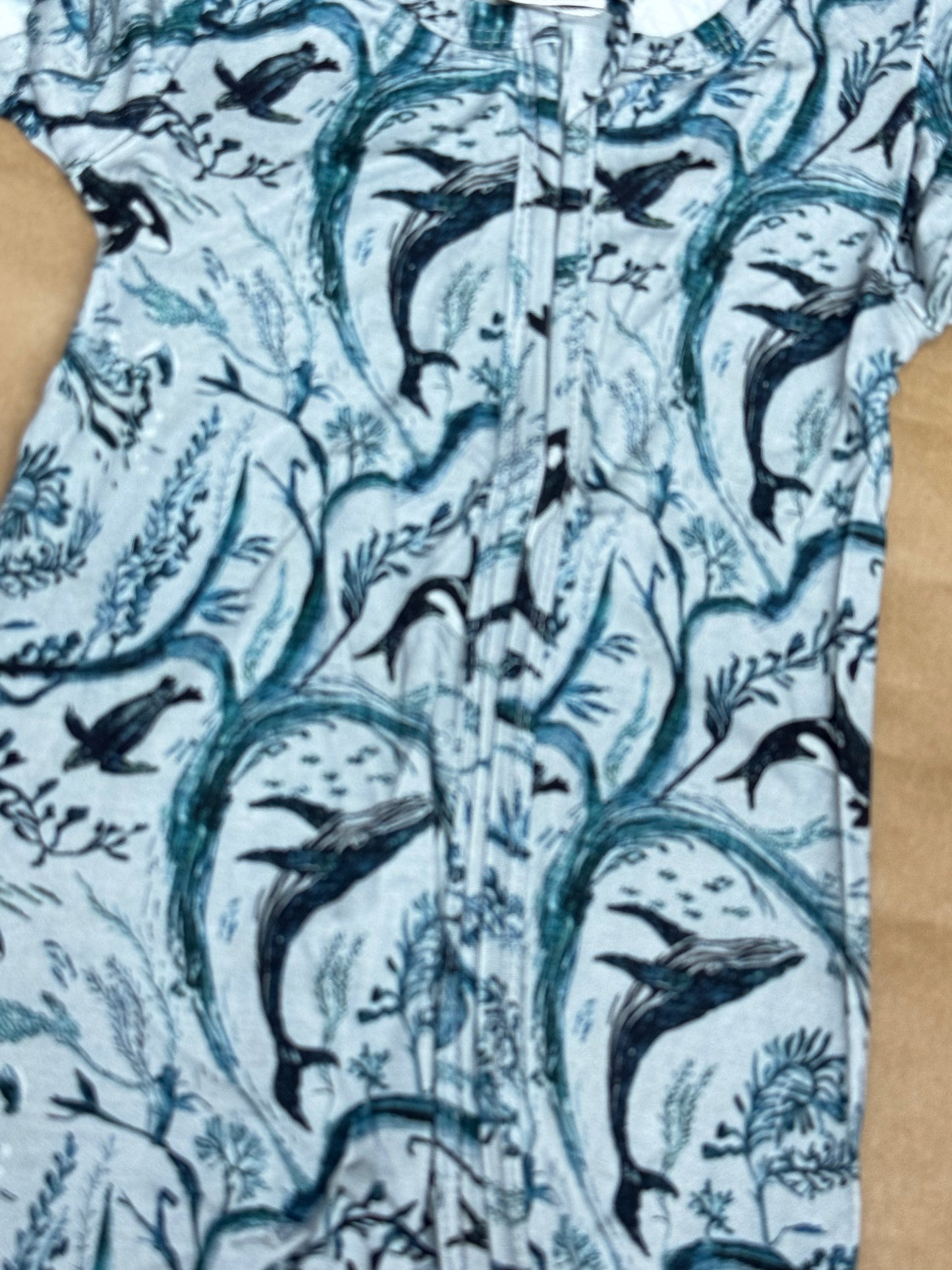 Bamboo light Blue whale print pajamas