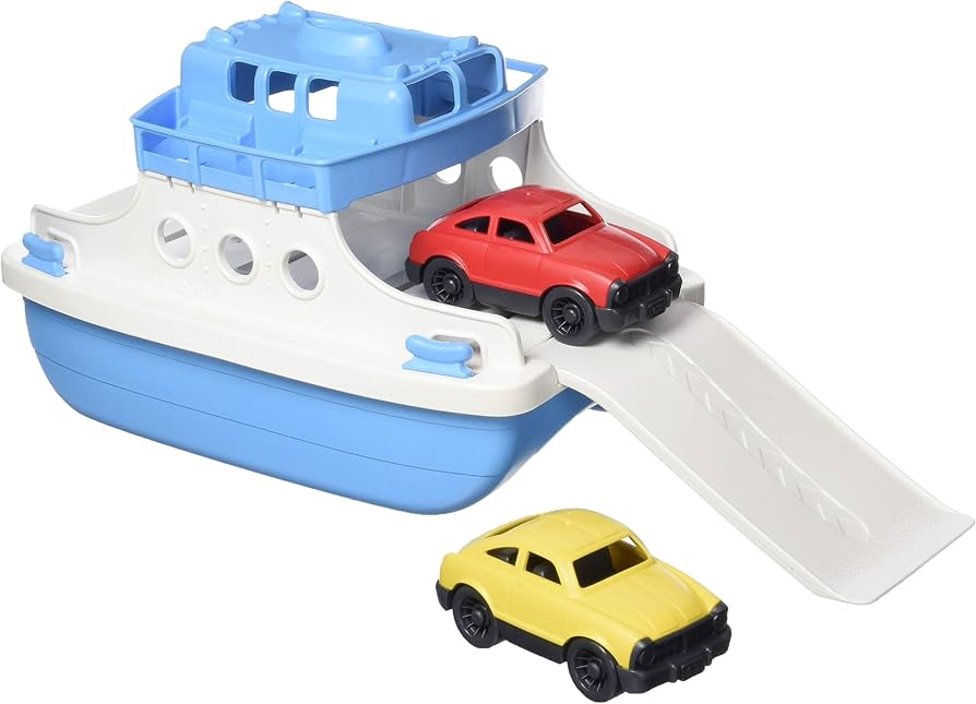 Green Toys Ferry Boat, Blue/White 4Cars