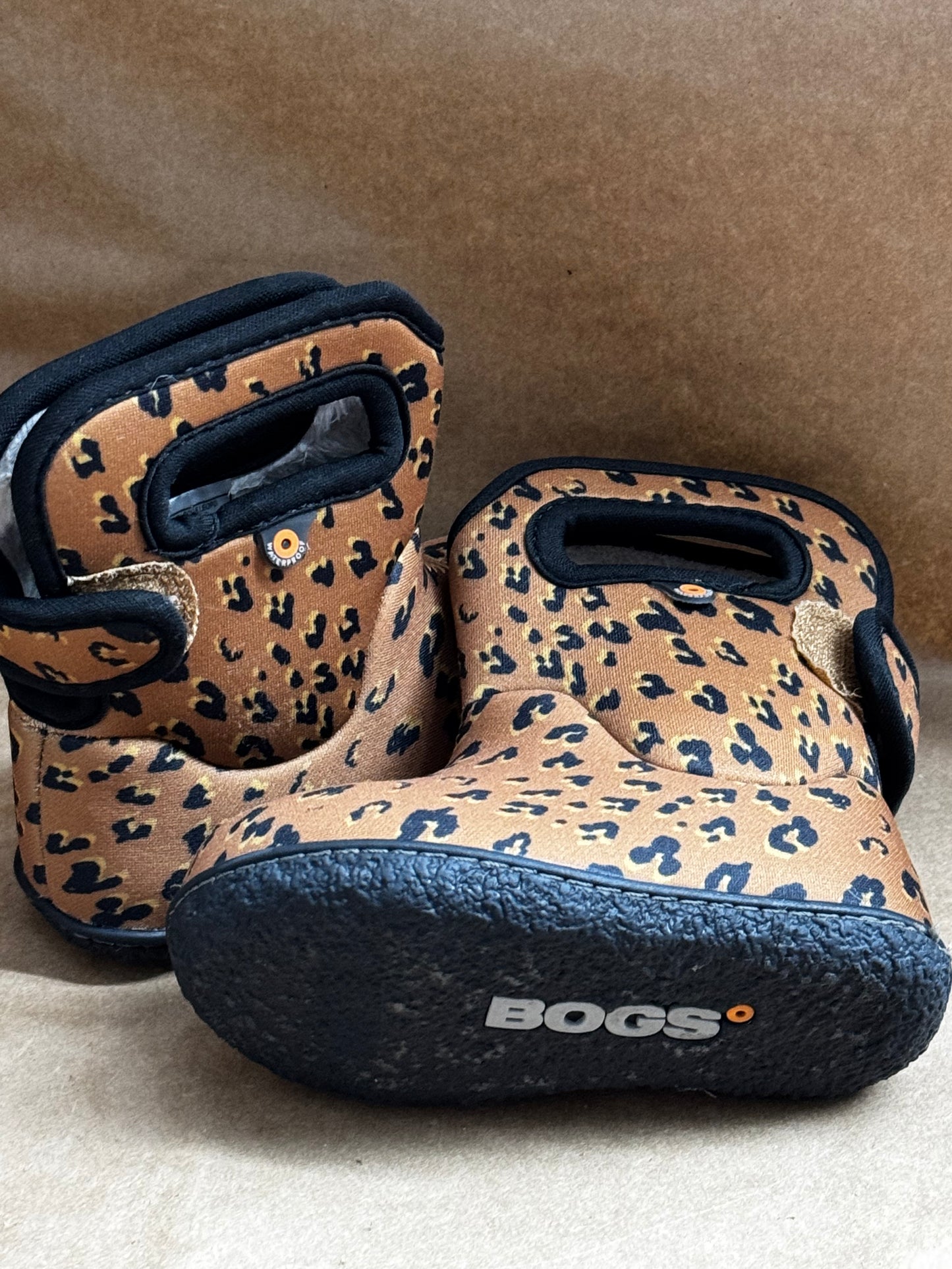 Size 5 Baby Bogs Leopard Print waterproof boot