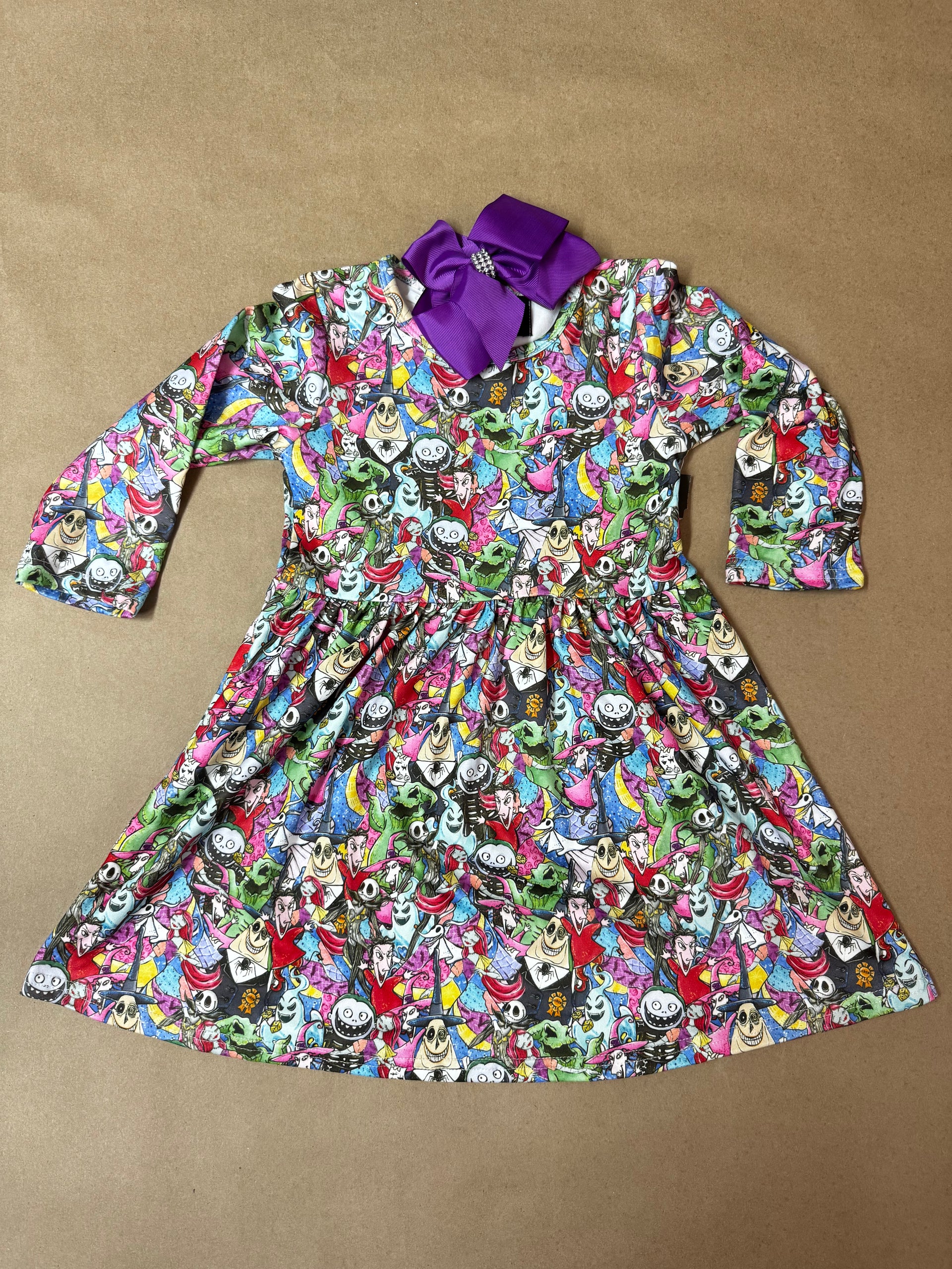 New~ Halloween Scary Jack Dress with Bow