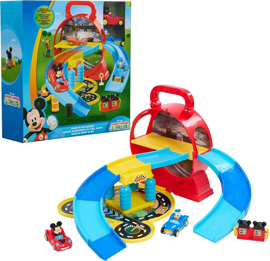 Disney Junior Mickey Mouse Stow ’n Go Garage Figure and Vehicle Playset