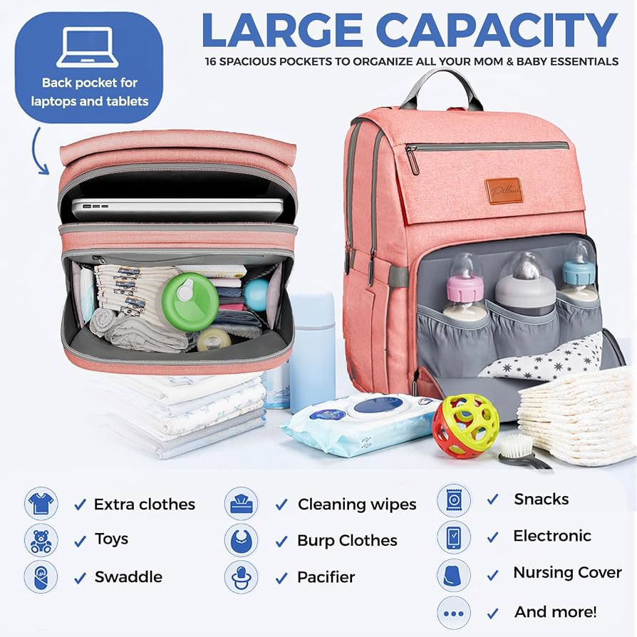 New~ PILLANI Baby Diaper Bag Backpack