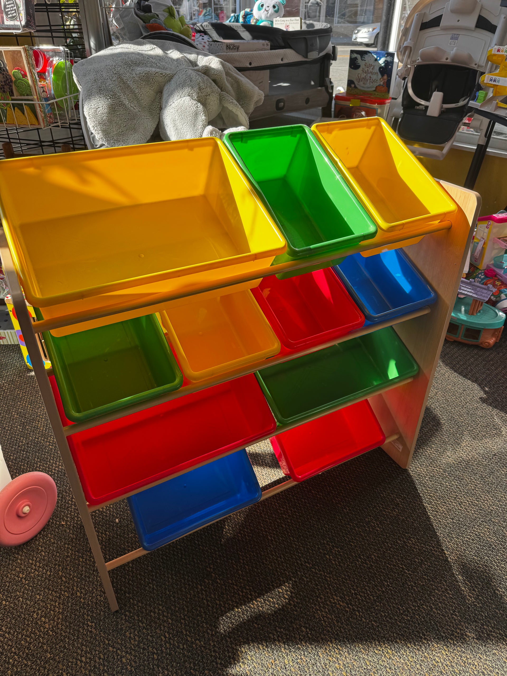 Pick up only~ wooden toy storage organizer
