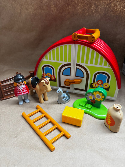 Playmobil 1 2 3 my take along Barn