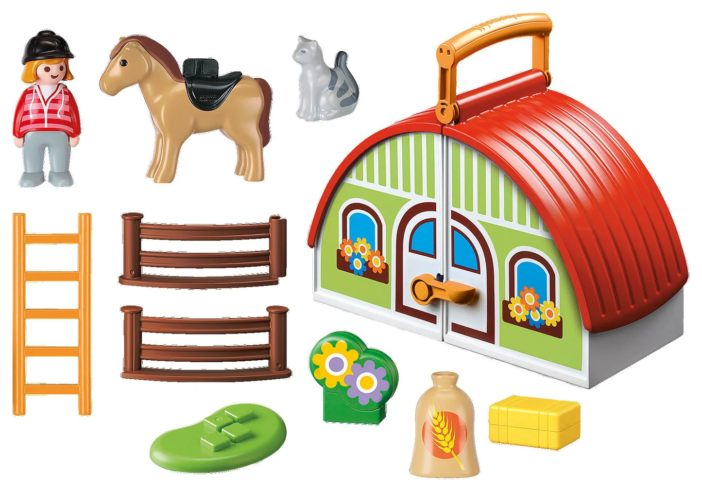 Playmobil 1 2 3 my take along Barn