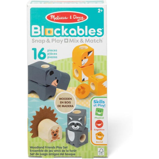 New Melissa And Doug Blockables Woodland Friends