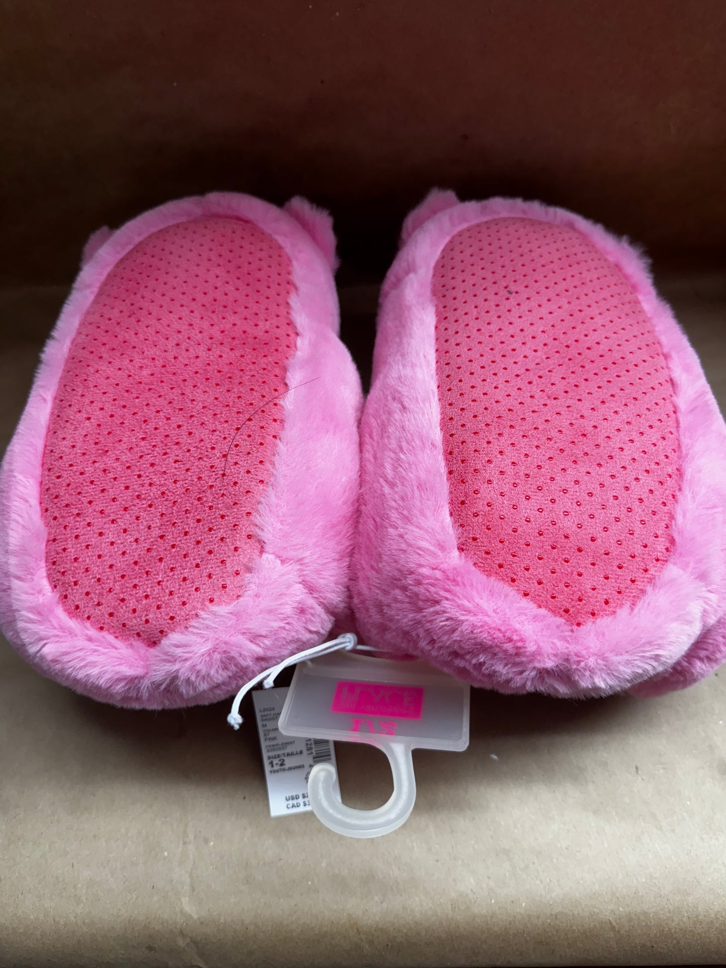 New Pink Bear Slippers