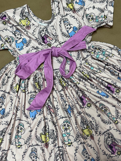 Girly Princess Twirl Dress W/Bow