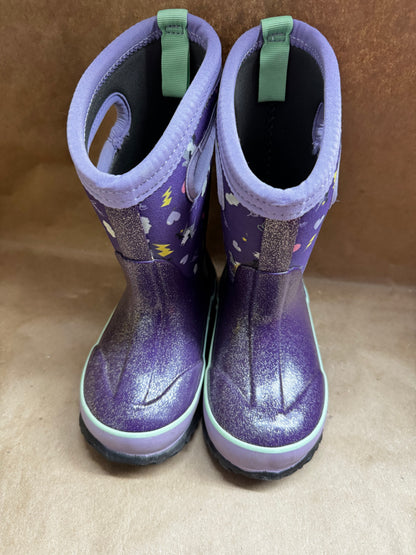 Size 9 Purple Unicorn Love Bogs